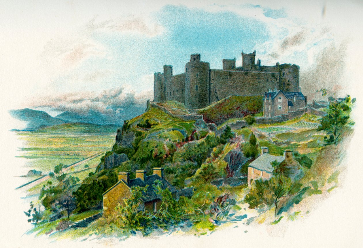 Harlech Castle i Gwynedd, Nord-Wales av British School