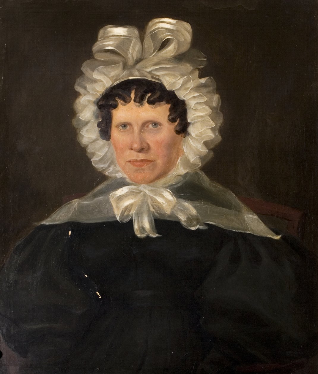 Fru Rebekah Franklin, kone til pastor Francis Franklin, sent på 1840-tallet (olje på lerret) av British School