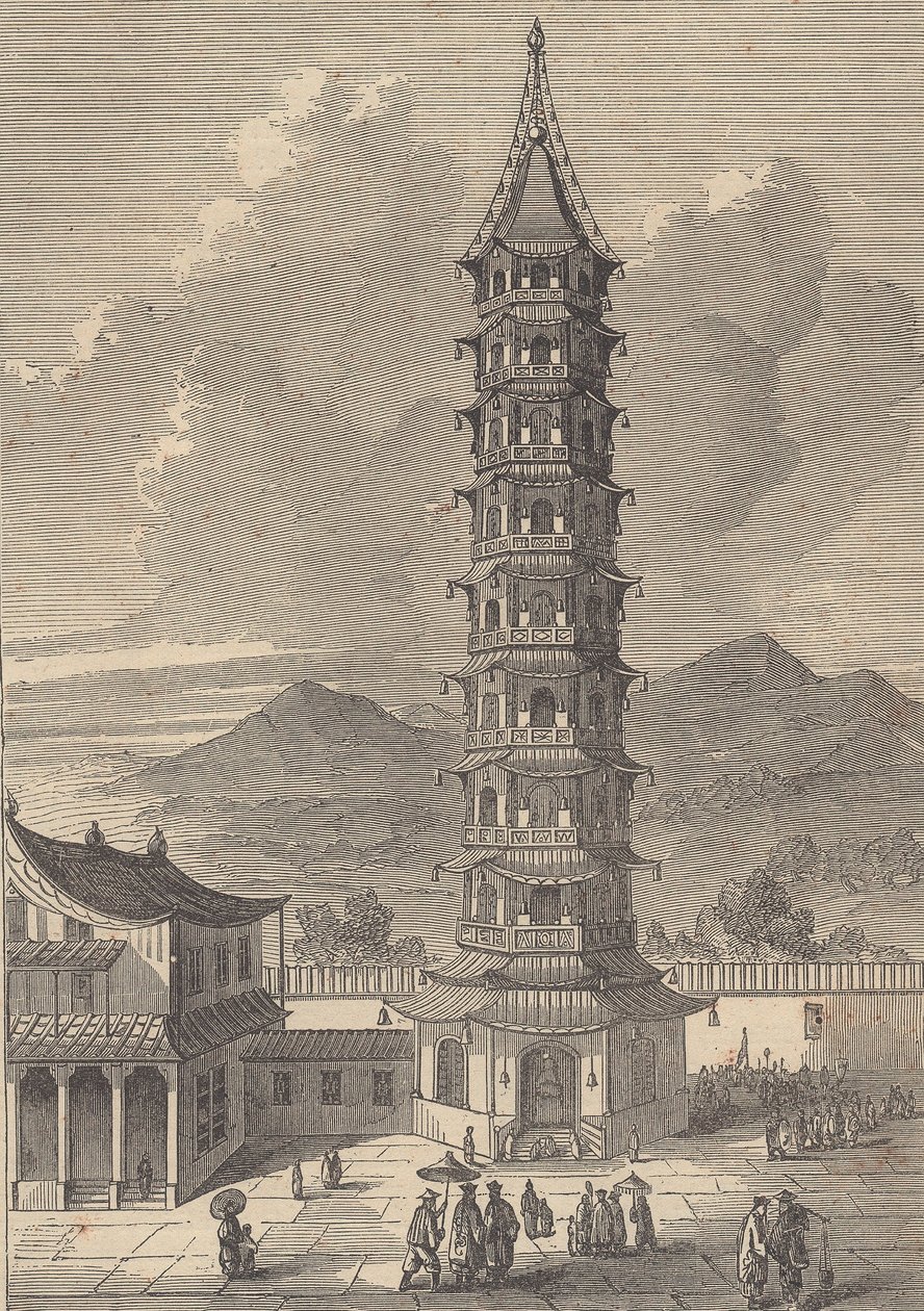 Porselenstårnet i Nanjing (gravering) av British School