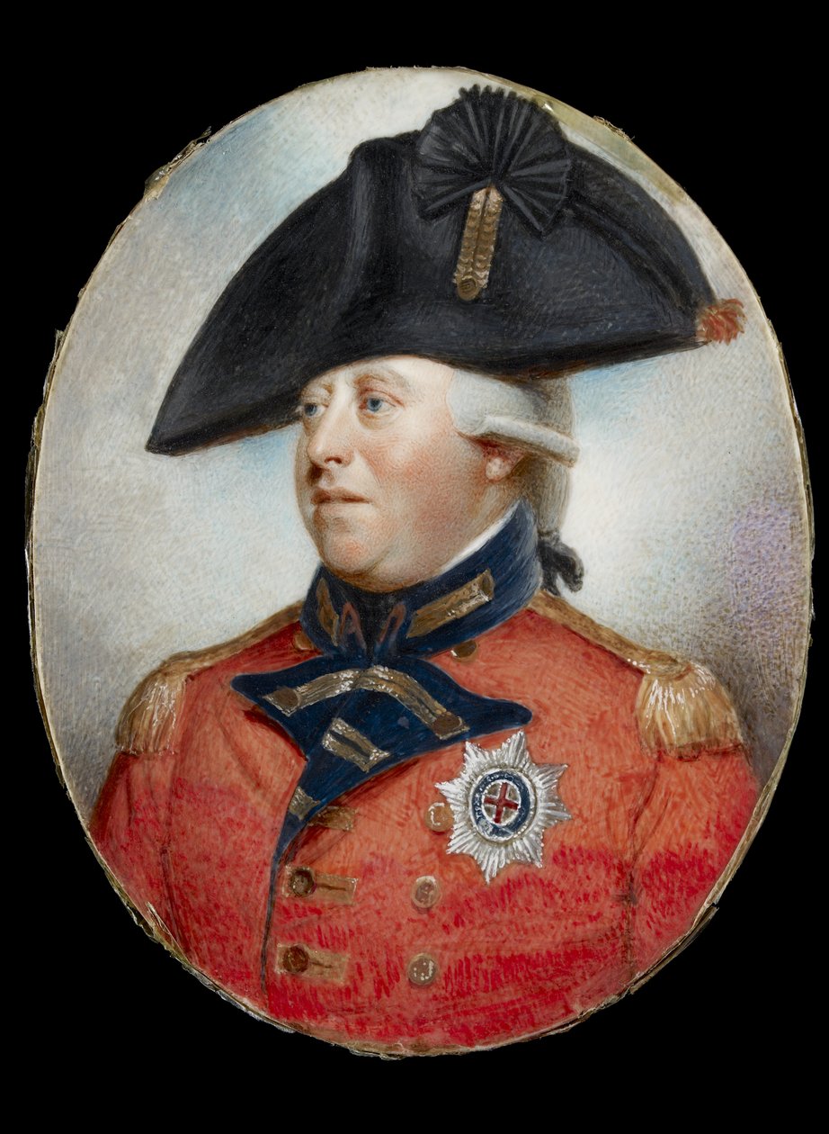 Portrett av kong George III (akvarell på elfenben) av British School