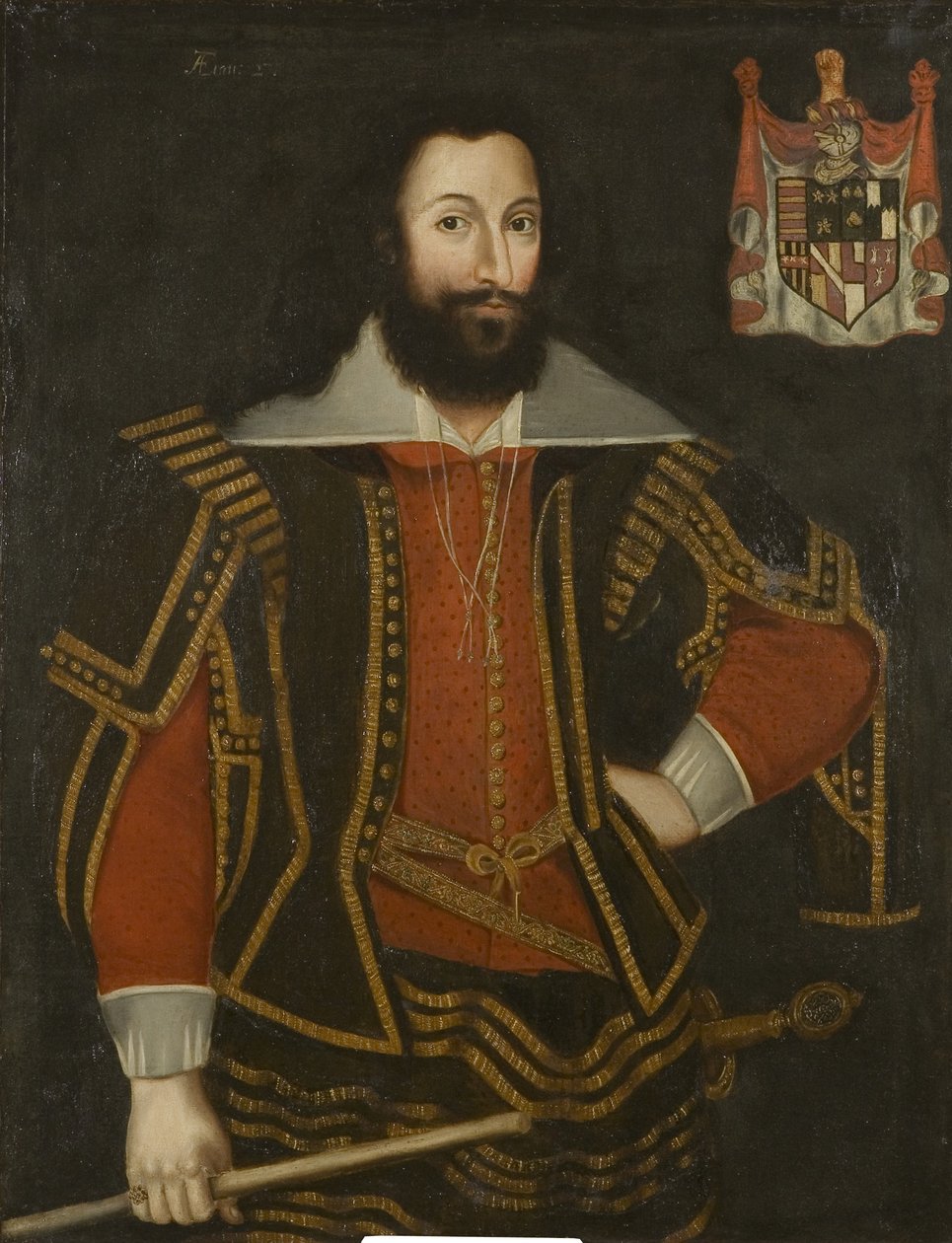 Portrett av Sir Robert Poyntz, ca. 1615 (olje på lerret) av British School