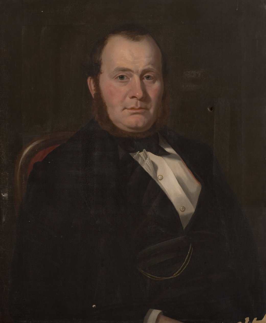 Portrett av en ukjent mann, ca. 1840 (olje på lerret) av British School