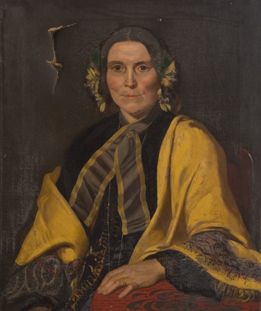 Portrett av en ukjent kvinne, ca. 1840 (olje på lerret) av British School