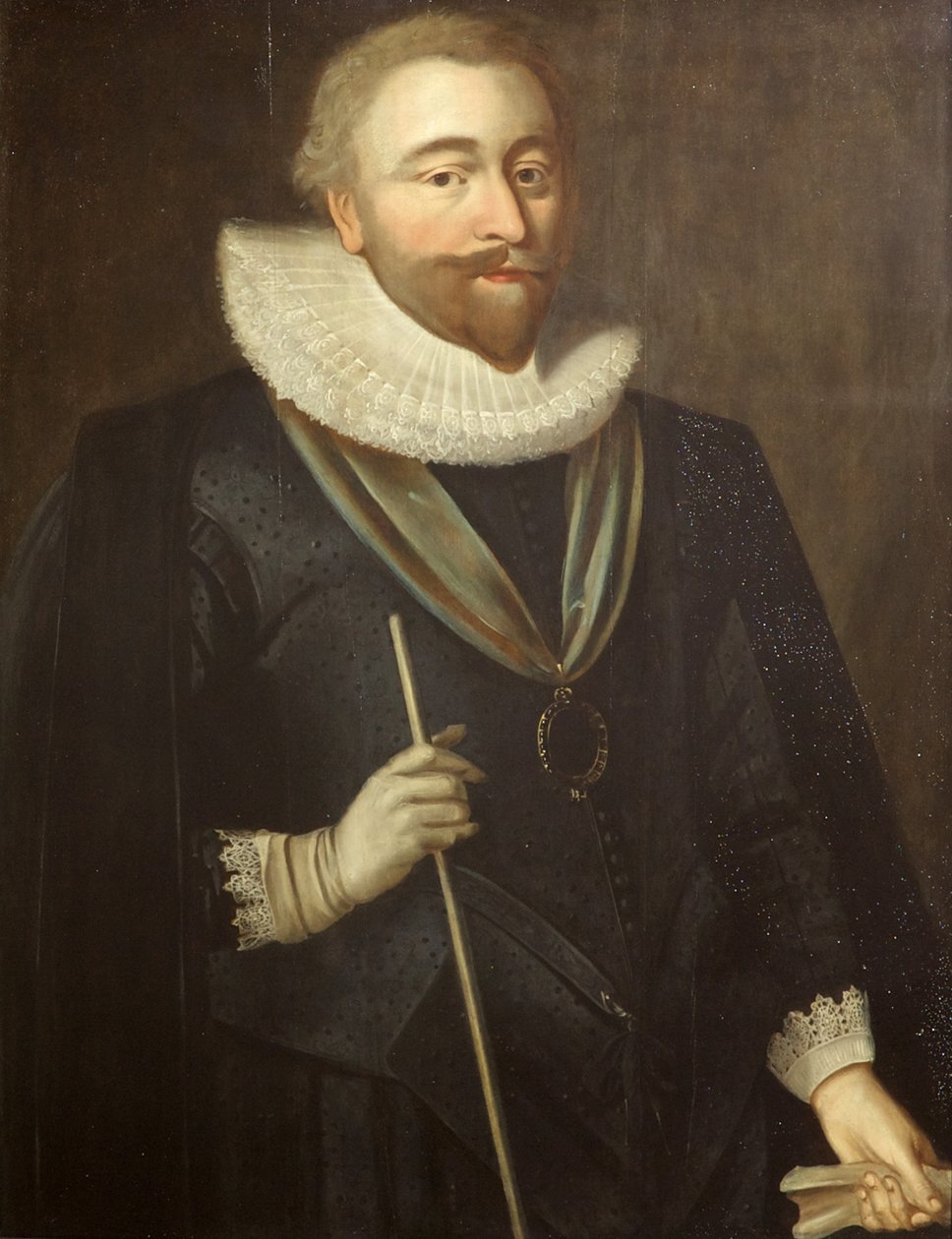 Richard Weston, jarl av Portland, Lord High Treasurer, ca. 1630 (olje på panel) av British School