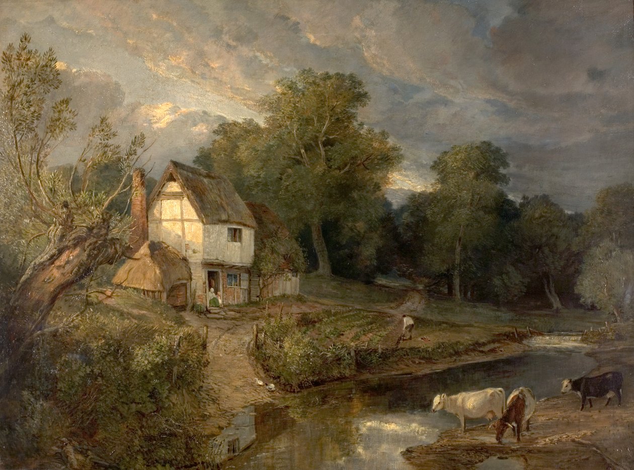 Ringland Hills, Costessy, Norwich (olje på lerret) av British School