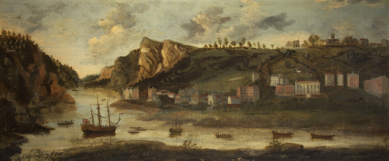 The Hot Wells, Bristol, ca. 1800 (olje på lerret) av British School