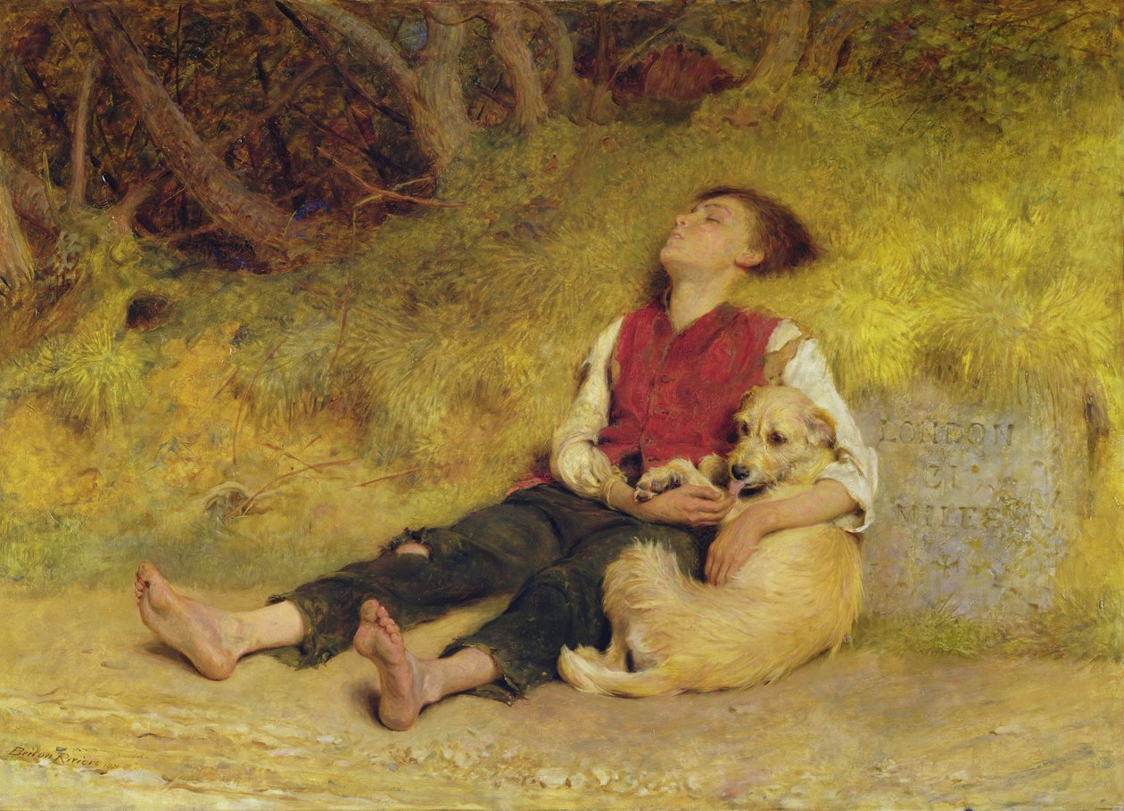 Hans eneste venn (olje på lerret) av Briton Riviere
