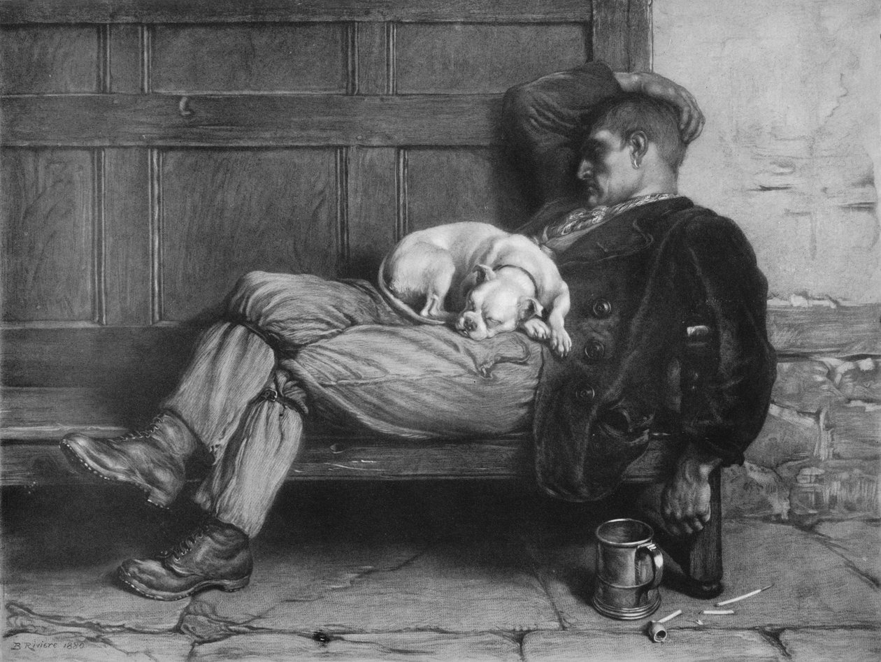 La sovende hunder ligge!, 1880, 1912 av Briton Riviere