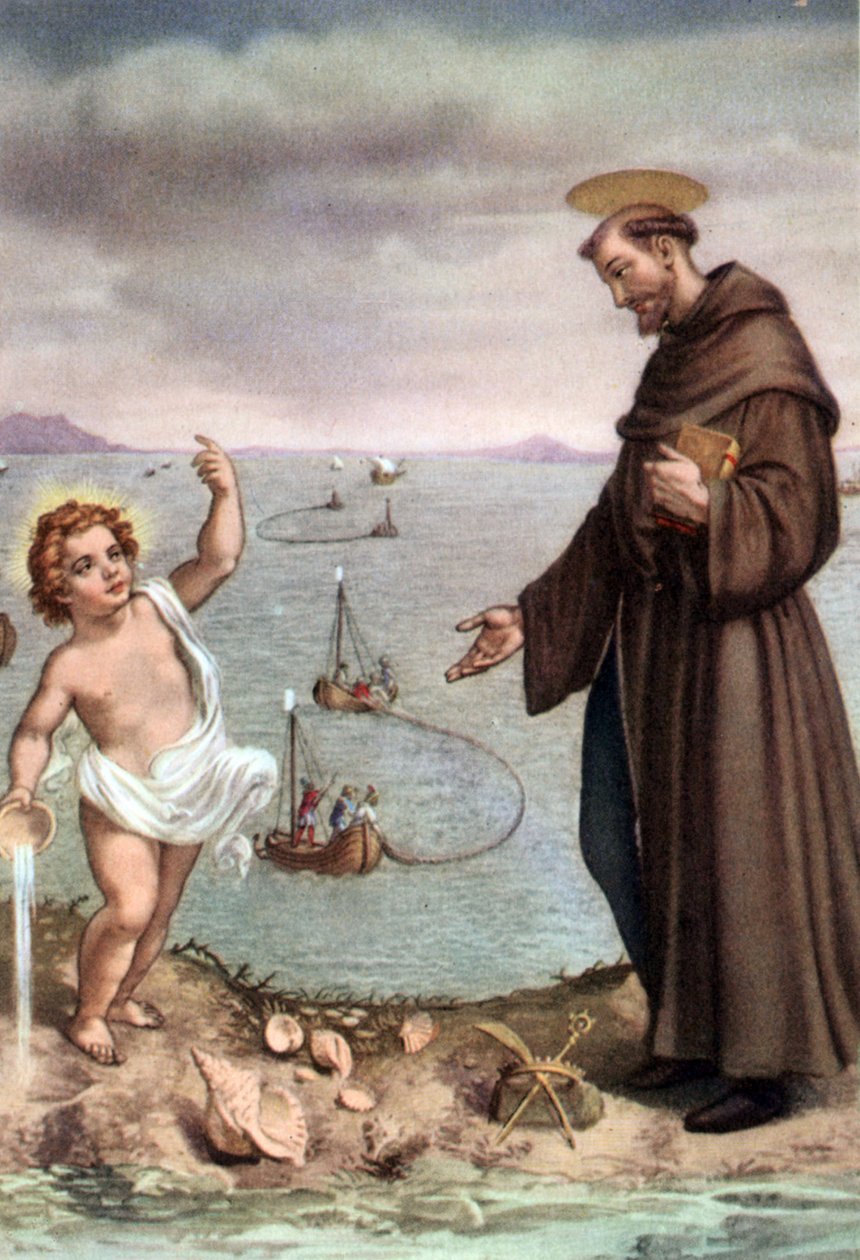 Saint Augustin og engelen, ca. 1950 (postkort) av Brogi Brogi