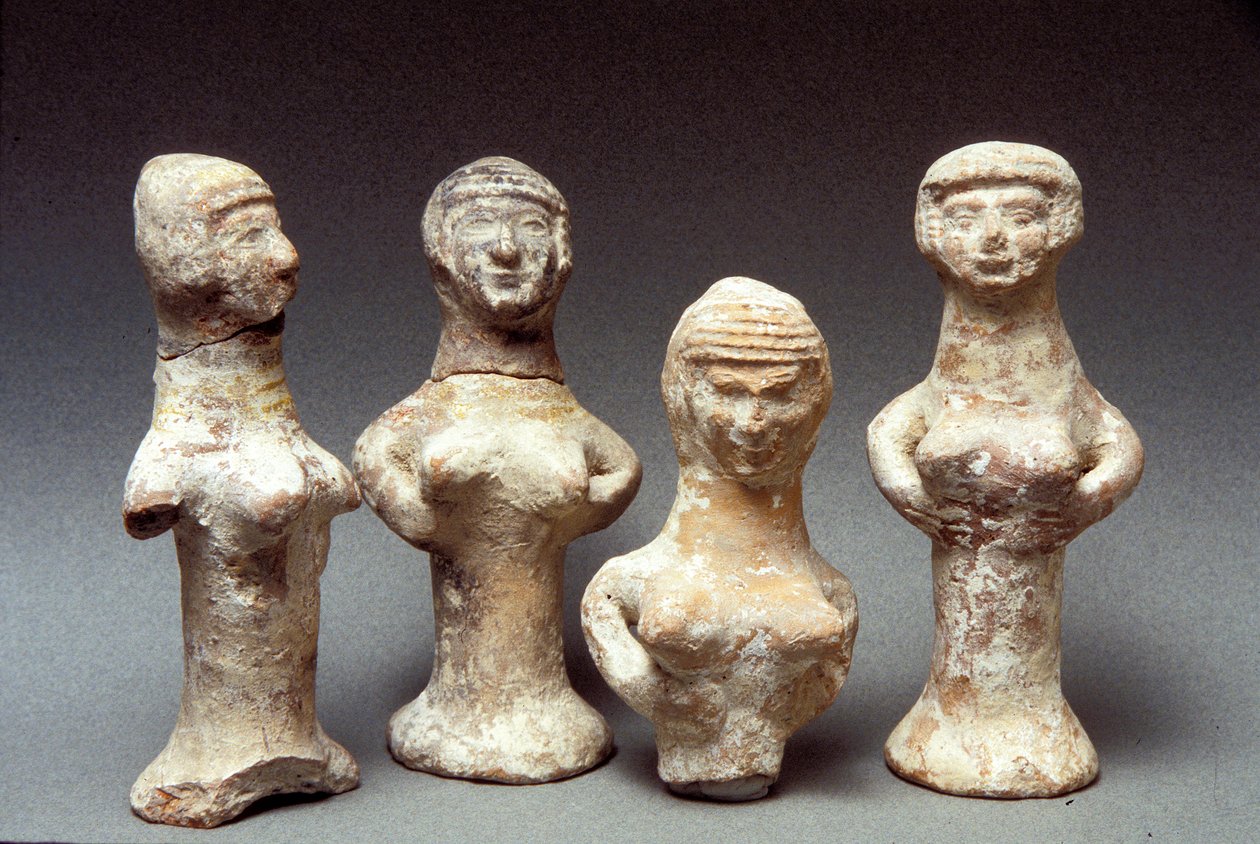 Figurer av Asherah, kanaanittisk, 999–600 f.Kr. (leire) av Bronze Age