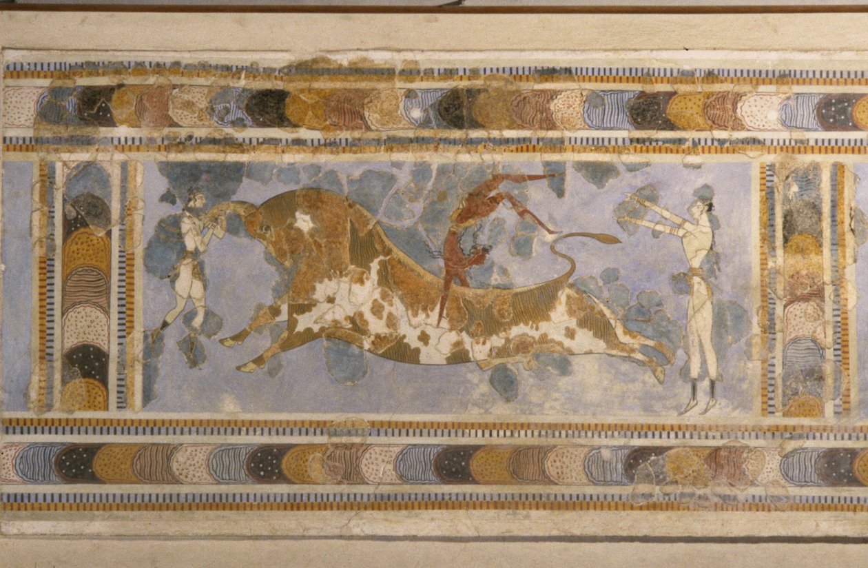 Oksesprang fra palasskomplekset i Knossos av Bronze Age culture