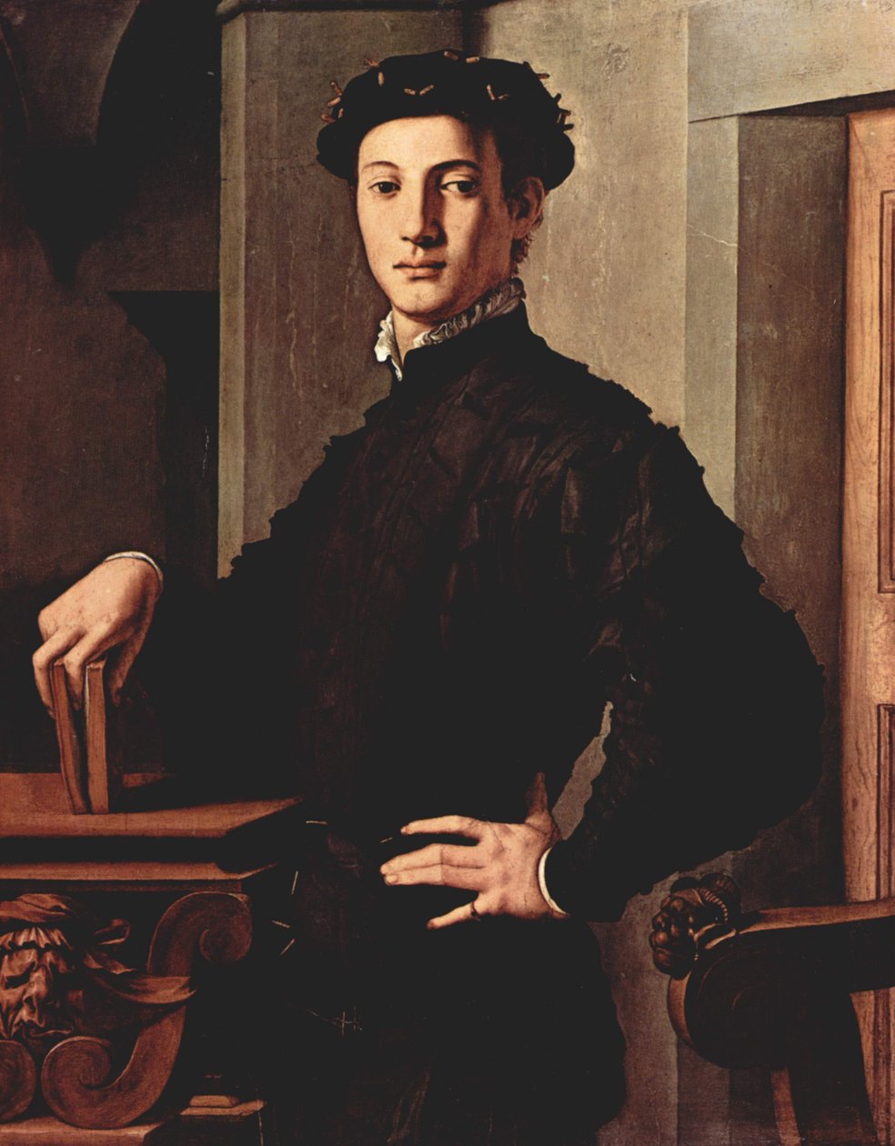 Portrett av ung mann med bok Portrett av en ung mann med en bok av Agnolo Bronzino