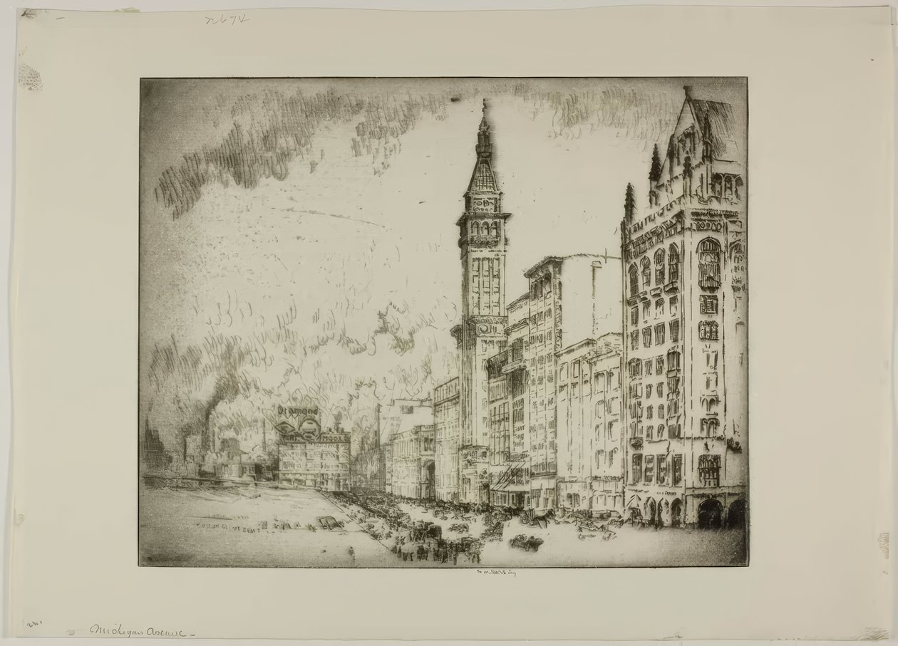 Chicago – Michigan Avenue av Bror Julius Olsson Nordfeldt