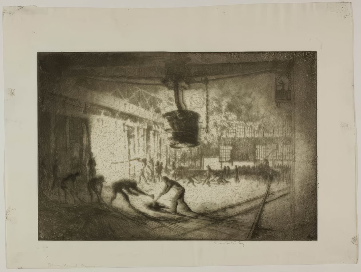 Chicago - Åpen ildstedsovn, Illinois Steel Co. av Bror Julius Olsson Nordfeldt