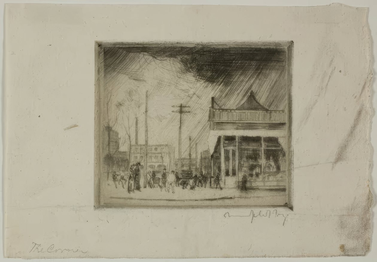 Chicago – The Corner, 57th og Stony Island Ave. av Bror Julius Olsson Nordfeldt