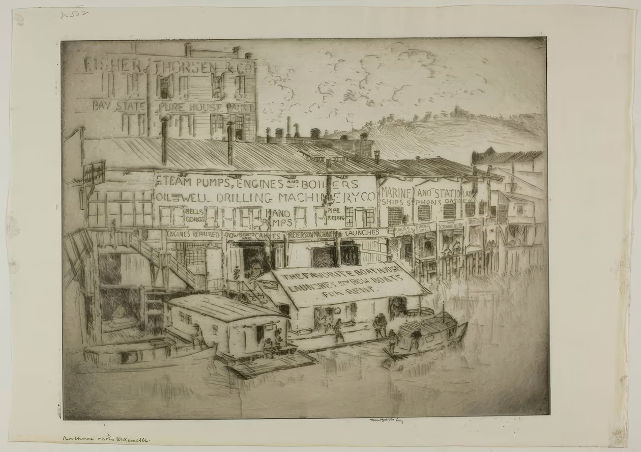 Båthuset på Willamette av Bror Julius Olsson Nordfeldt