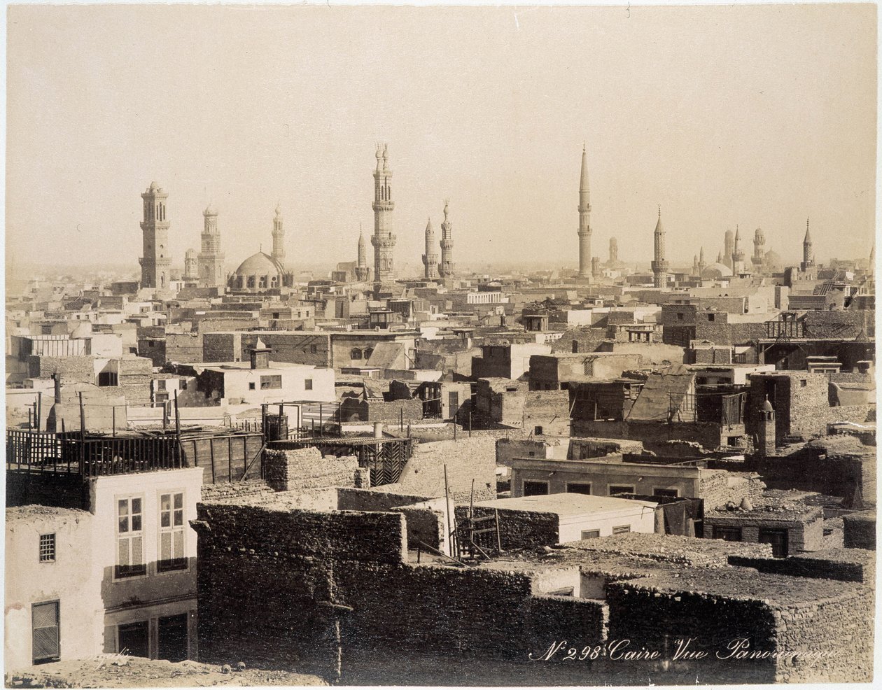 Utsikt over takene i Kairo - fotografi av Zangali-brødrene, sent på 1800-tallet av Brothers Zangaki