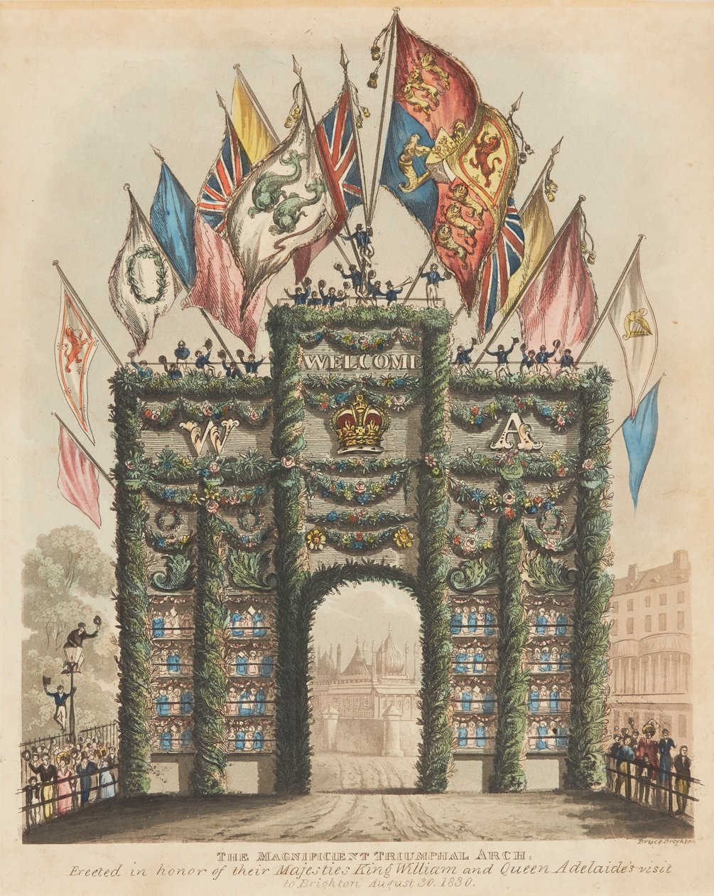 Triumfbue for kong William IV og dronning Adelaide av Bruce Brighton