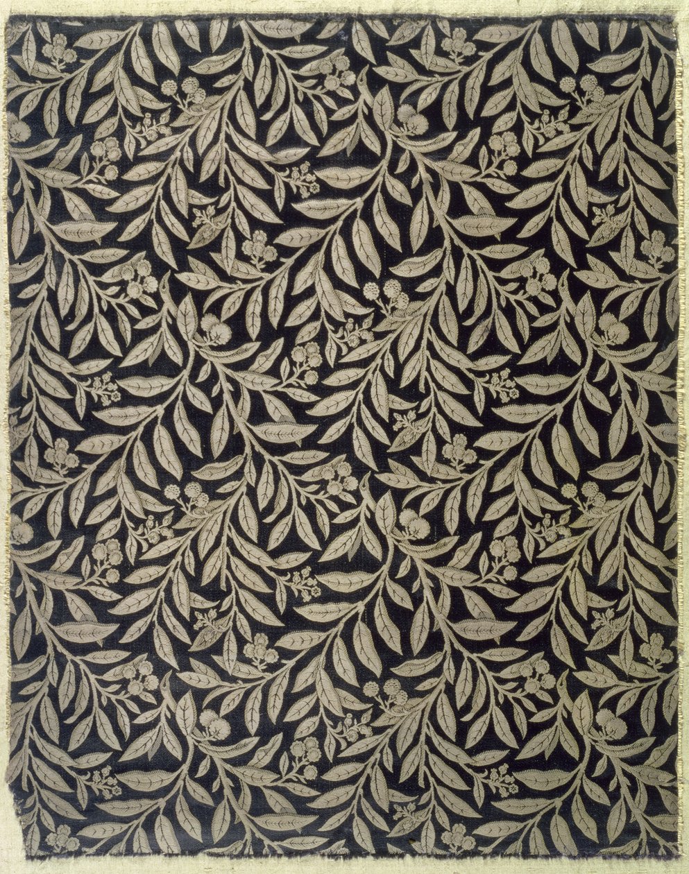 Frukt og løvverk, laget av Warner & Ramin, ca. 1875 (vevd silkevev) av Bruce James Talbert
