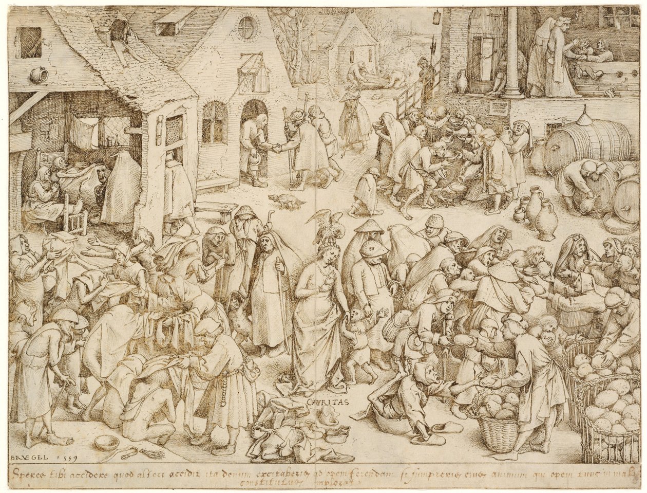 Caritas veldedighet, 1559 av Bruegel