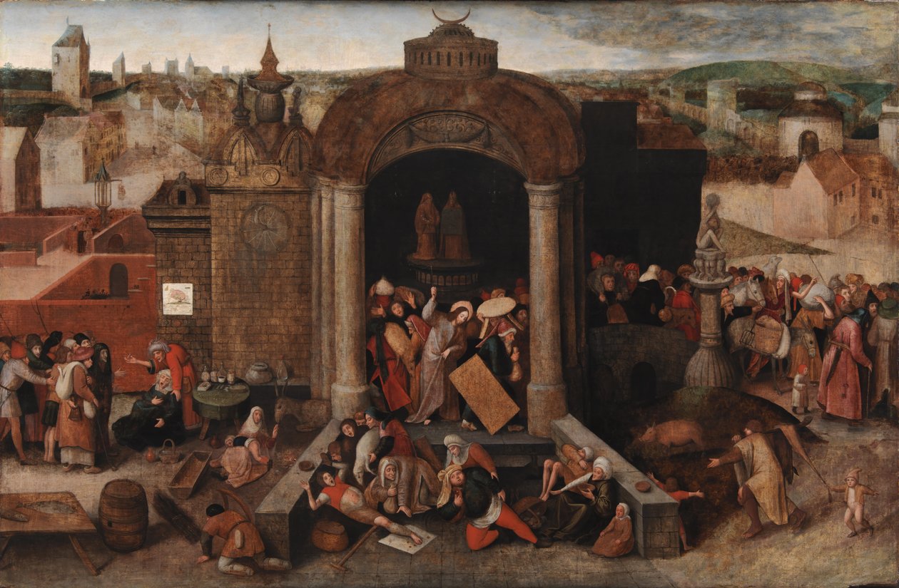Kristus som driver handelsmennene fra tempelet, etter 1569 av Bruegel