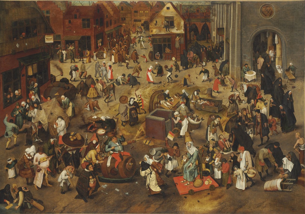 Kampen mellom karneval og fasten av Bruegel