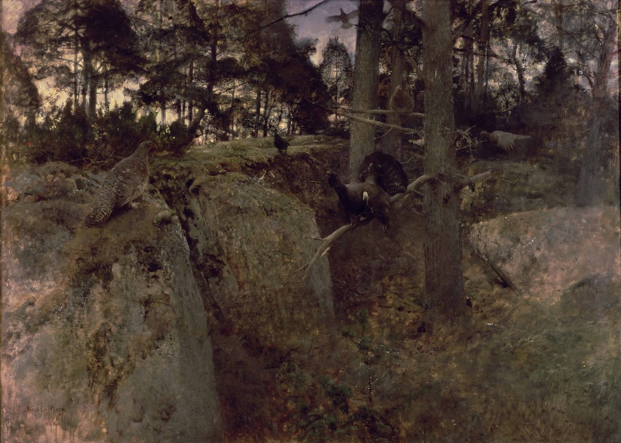 The Paring of the Capercaillies, 1888 av Bruno Andreas Liljefors