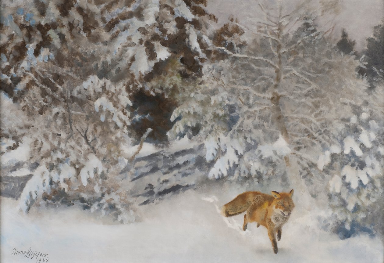Rev i vinterlandskap, 1938 av Bruno Andreas Liljefors