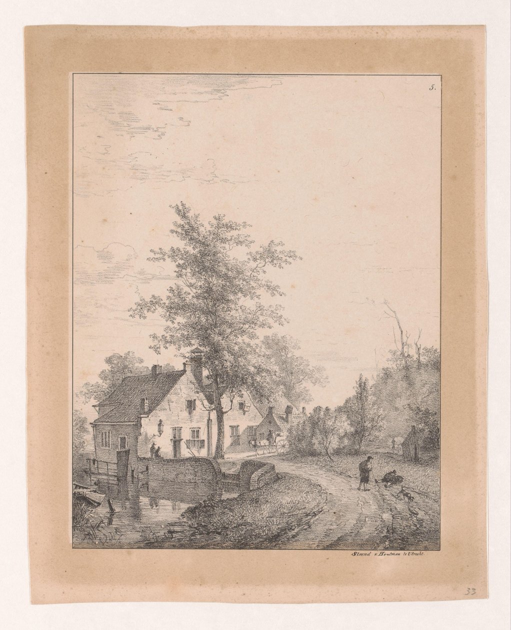 Landevei med hus Landskap (serietittel) av Bruno van Straaten (I)