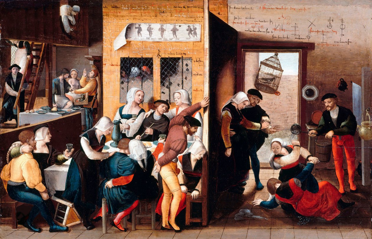 ""Scene inne i et bordell"" (Brotellscene) Maleri av Monogrammist of Brunswick (1500-rundt 1542 eller 1550) 1537 - Olje på tre Dim 29x45 cm Staatliche Museen, Berlin av Brunswick Monogrammist