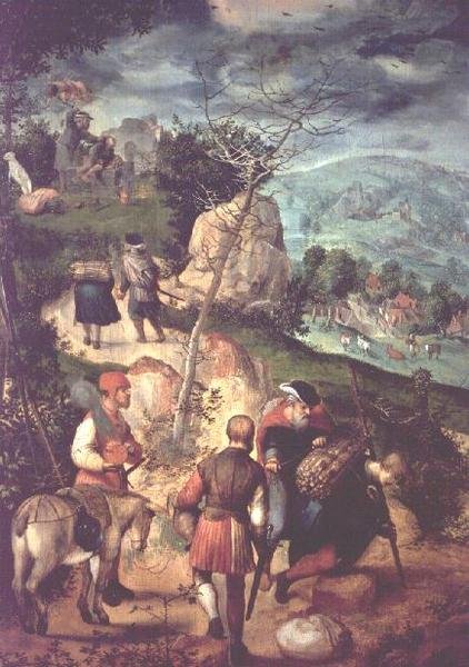 The Sacrifice of Abraham (olje på panel) av Brunswick Monogrammist