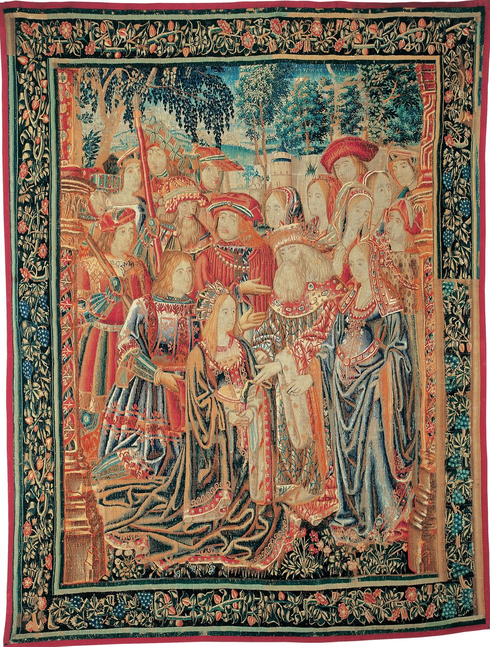 Historien om Troja. Benådningen av Helen, ca. 1520 av Brussels Manufactory