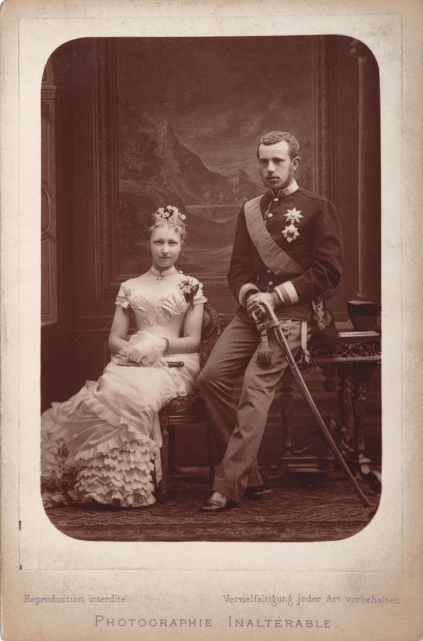 Kronprins Rudolf med prinsesse Stephanie av Belgia i anledning deres forlovelse..., 1880. av Brussels . Photo studio Geruzet Frères