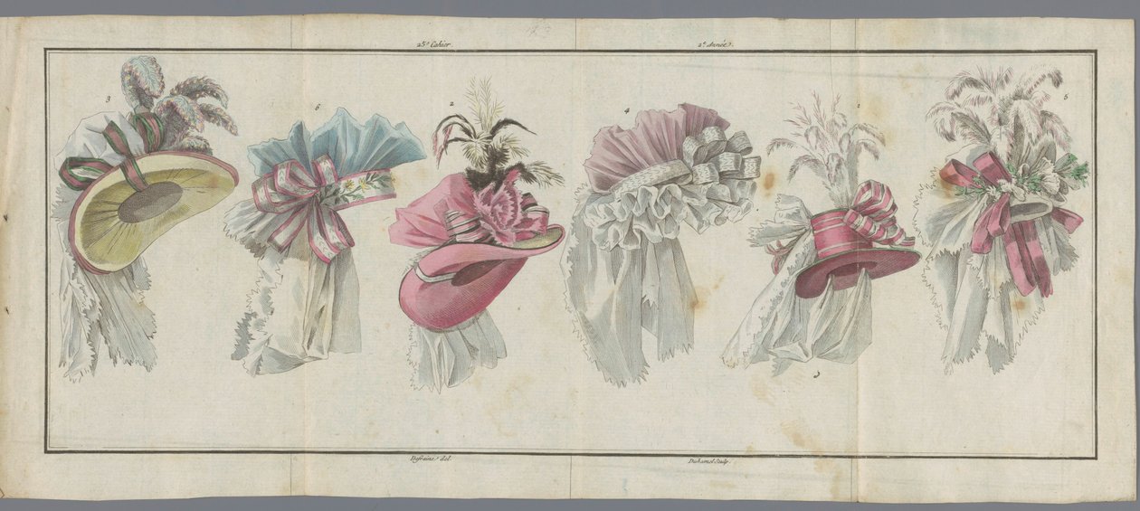 Magazine of New French and English Fashions, 20. juli 1787, 25. notatbok, 2. år av Buisson