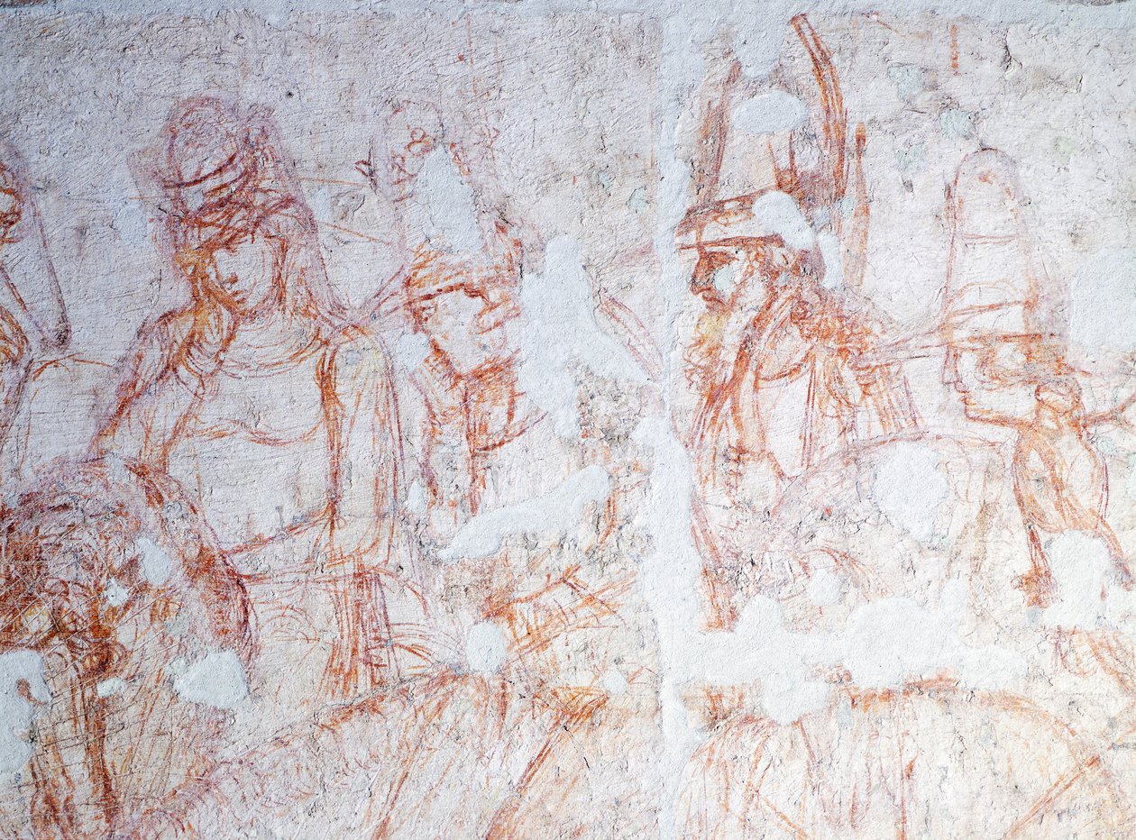 Figurer av ryttere, detalj fra Triumph of Death, av Bonamico Buffalmacco (aktiv i første halvdel av 1300-tallet) av Buonamico Buffalmacco