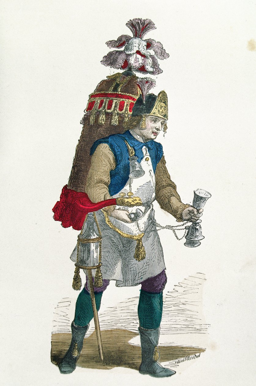 Kokosnøttselger i 1774 (fargegravering) av Burn Smeeton