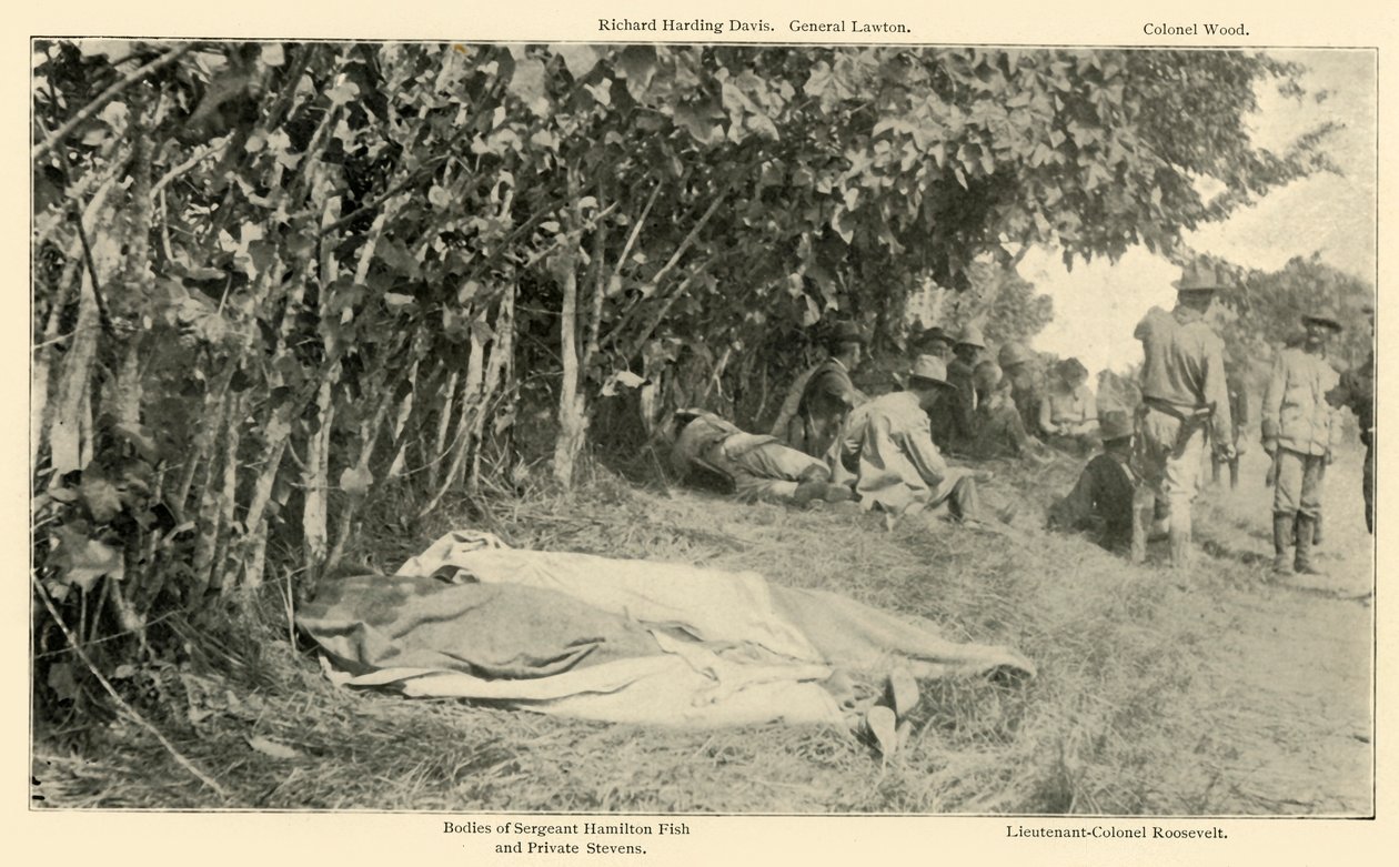 Scene etter Rough Riders Battle, 24. juni, spansk-amerikansk krig, 1898, 1899. av Burr McIntosh