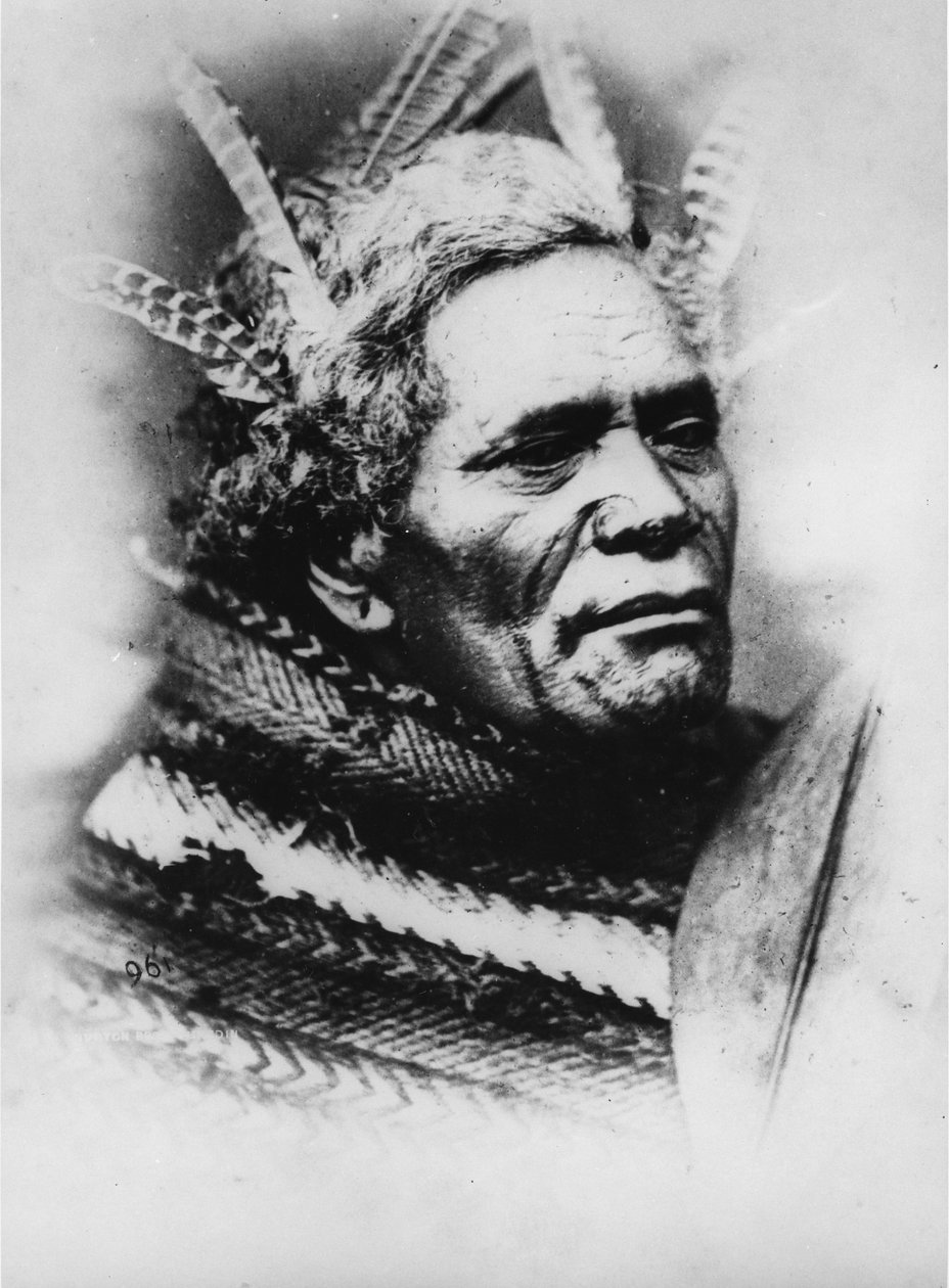 Maori-mannen, ca. 1880-tallet av Burton Brothers Studio