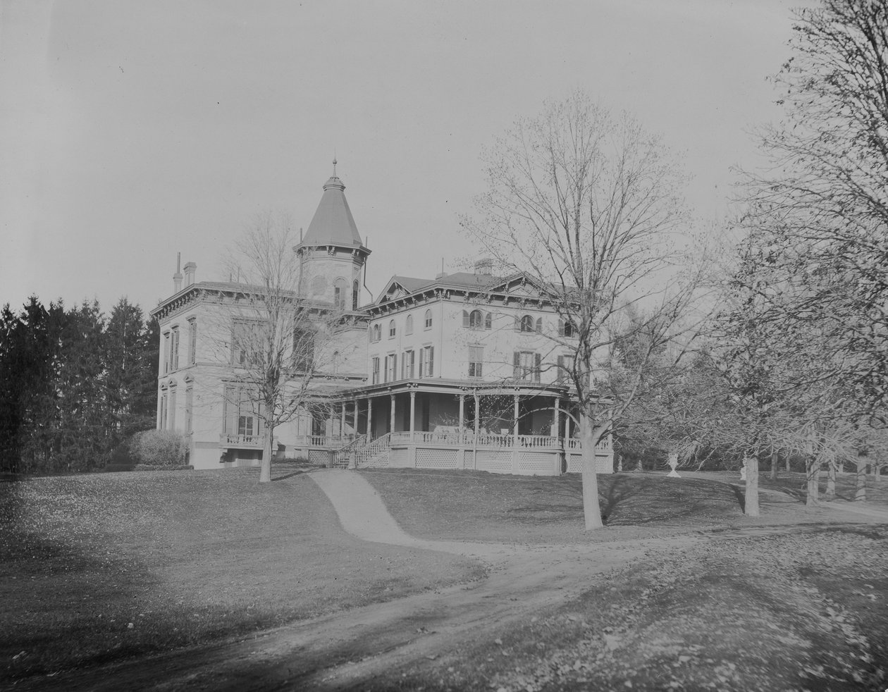 Residensen til John Jacob Astor i Rhinecliff, New York, 1893-94 (sølv gelatintrykk) av Byron Company
