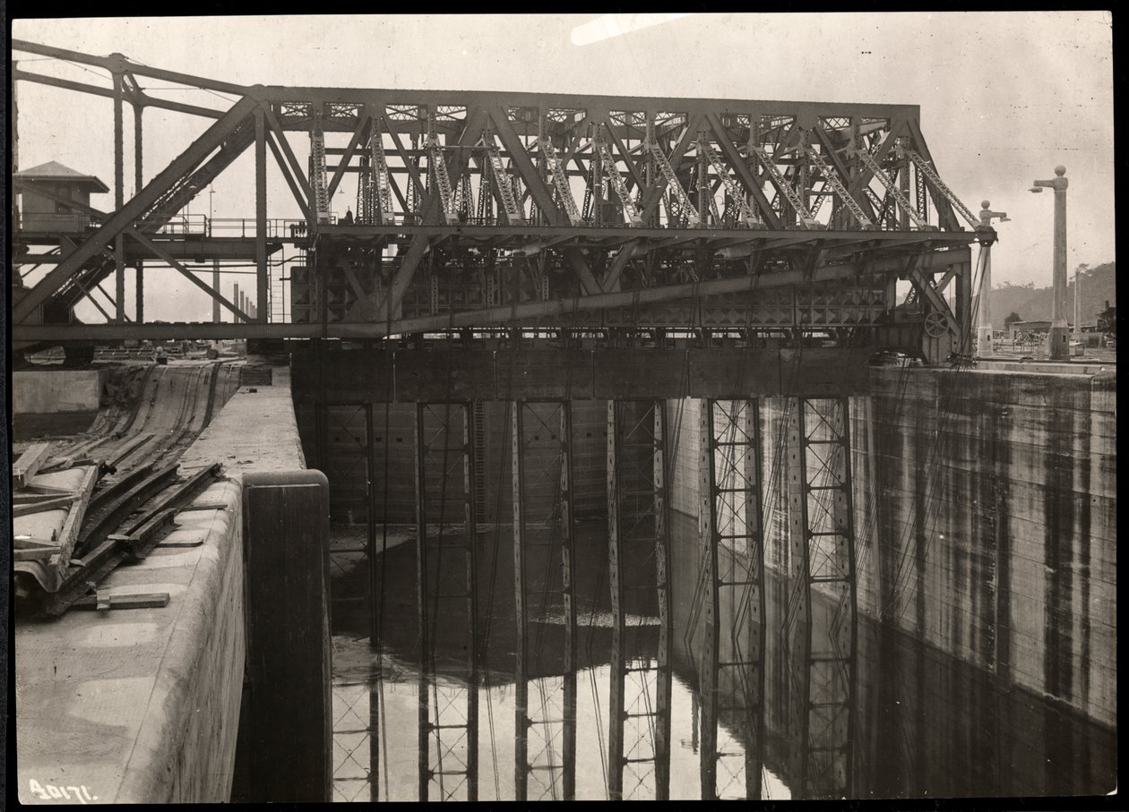 Utsikt over Panamakanalen under bygging, 1912 eller 1913 (sølv gelatintrykk) av Byron Company