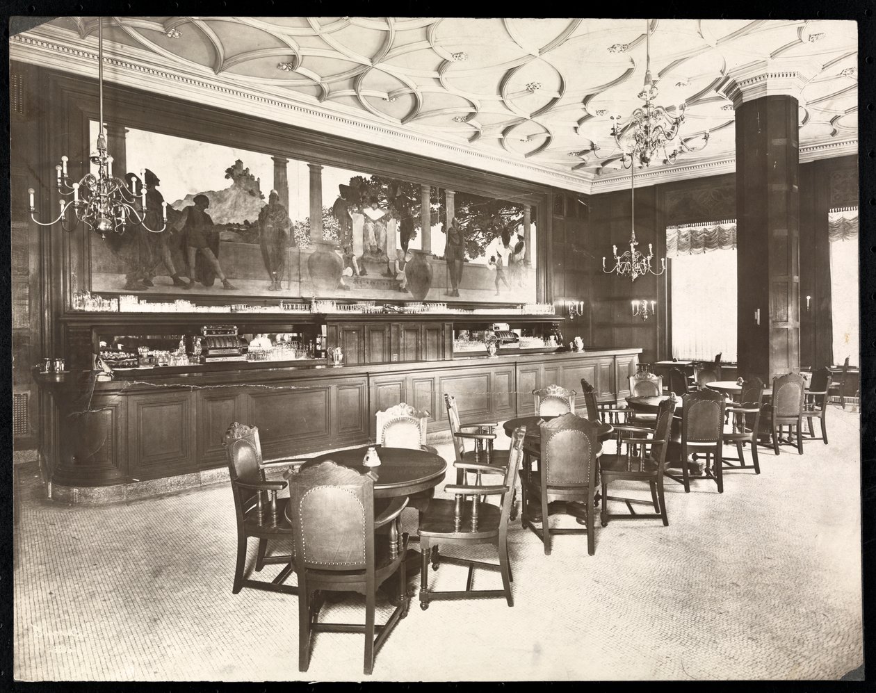 The Old King Cole Bar på Hotel Knickerbocker, 1906 (sølv gelatintrykk) av Byron Company