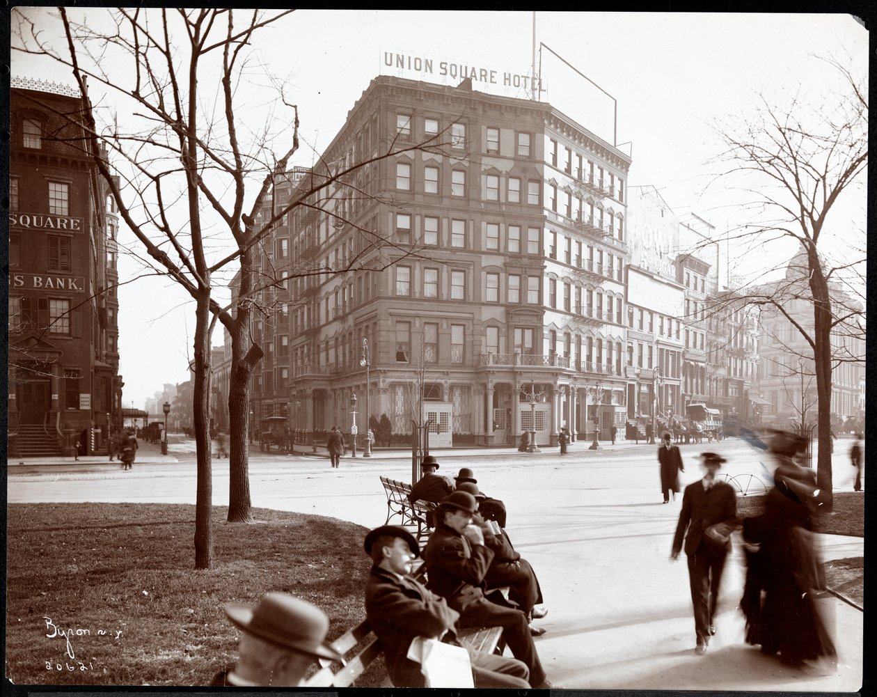 Union Square Hotel på Union Square East og 15th Street, New York, 1905 (sølv gelatintrykk) av Byron Company