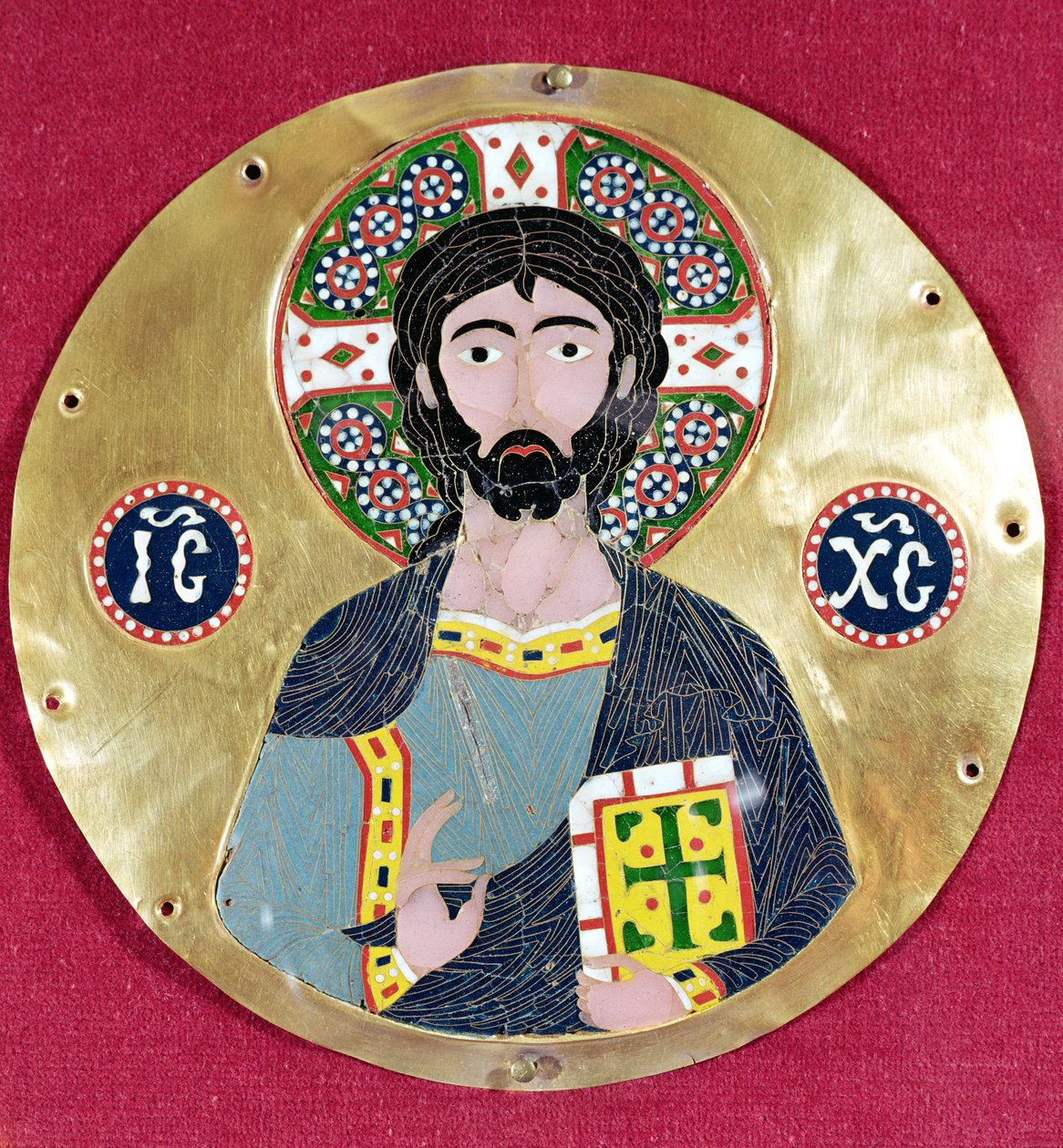 Christ Blessing, 10-1100-tallet (gull og emalje) av Byzantine