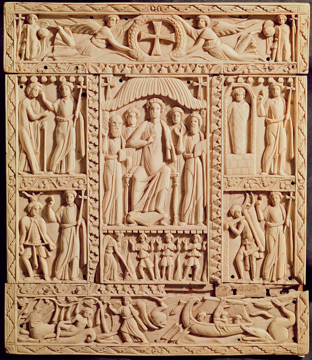 Christ Enthroned, fra en evangelistar av Byzantine
