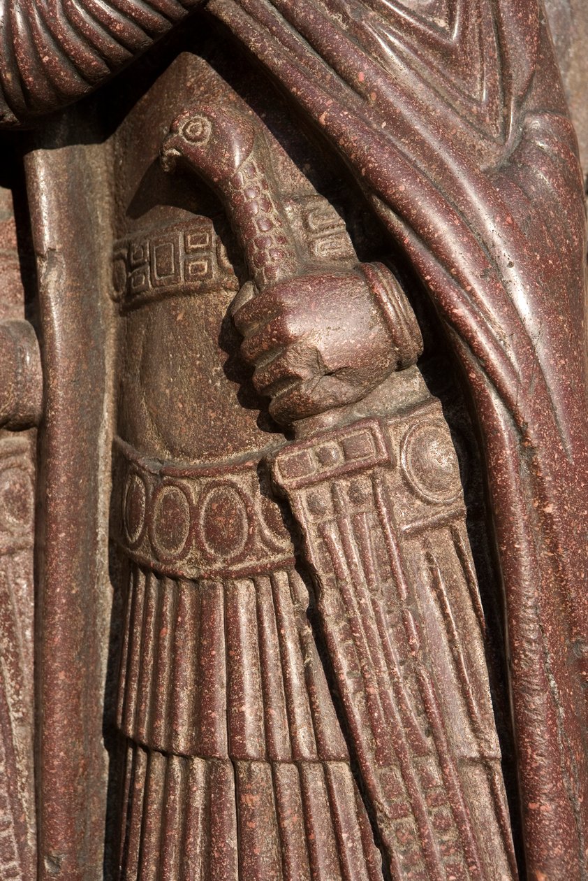 Detalj fra Portrait of the Four Tetrarchs, ca. 300 (porfyr) av Byzantine