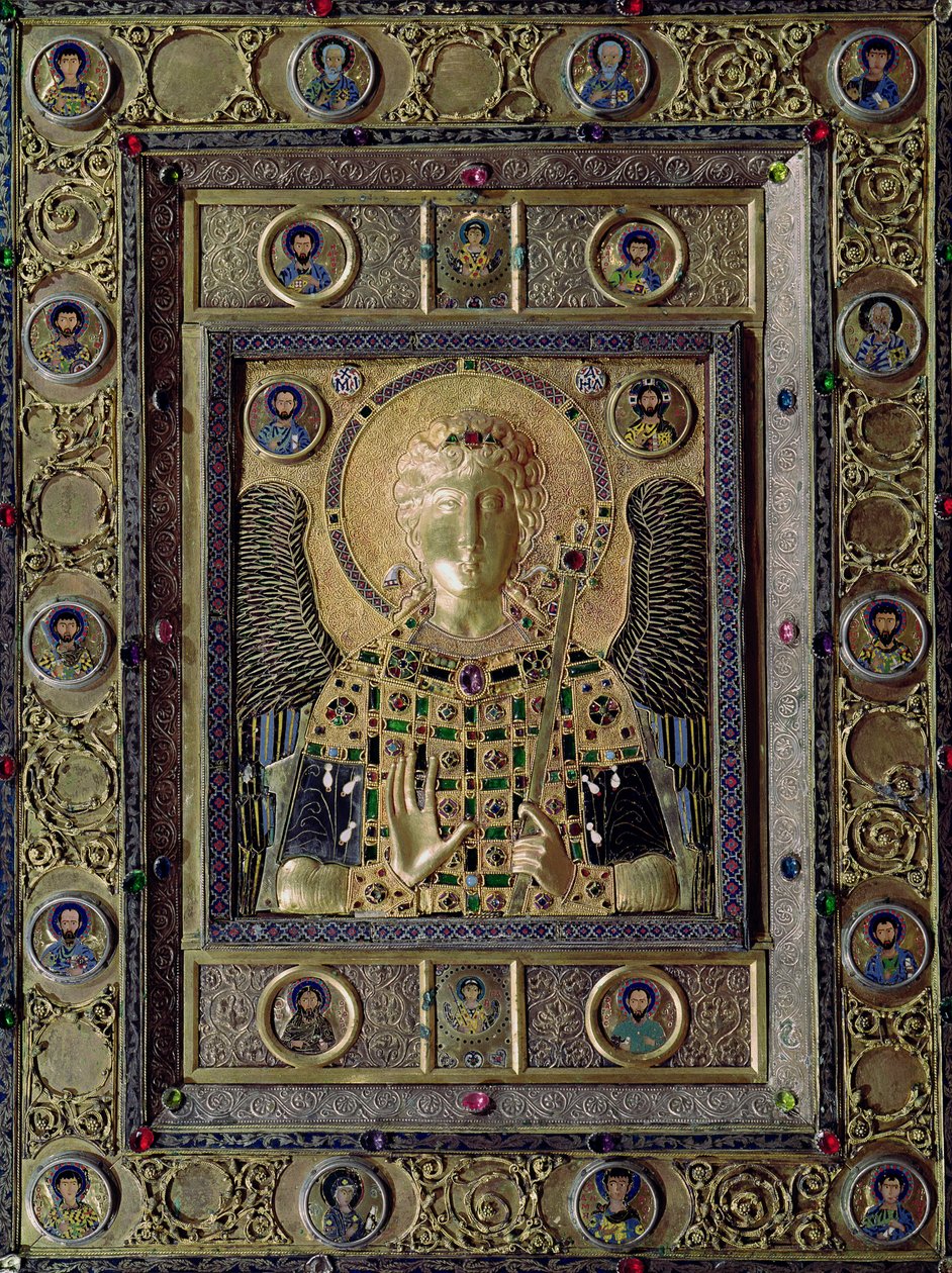 Ikon som viser erkeengelen Michael, 1000- til 1100-tallet (gull og sølv innlagt med edelstener) av Byzantine