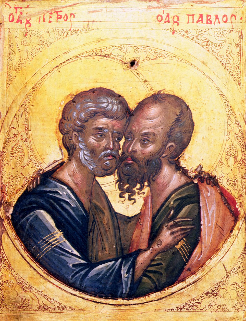Ikon for SS. Peter og Paul (tempera på panel) av Byzantine