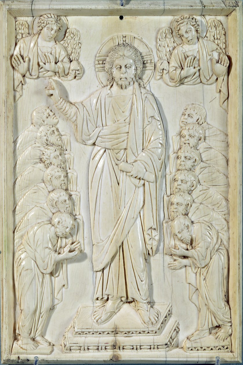Plakett som viser Kristus som velsigner apostlene, Konstantinopel av Byzantine