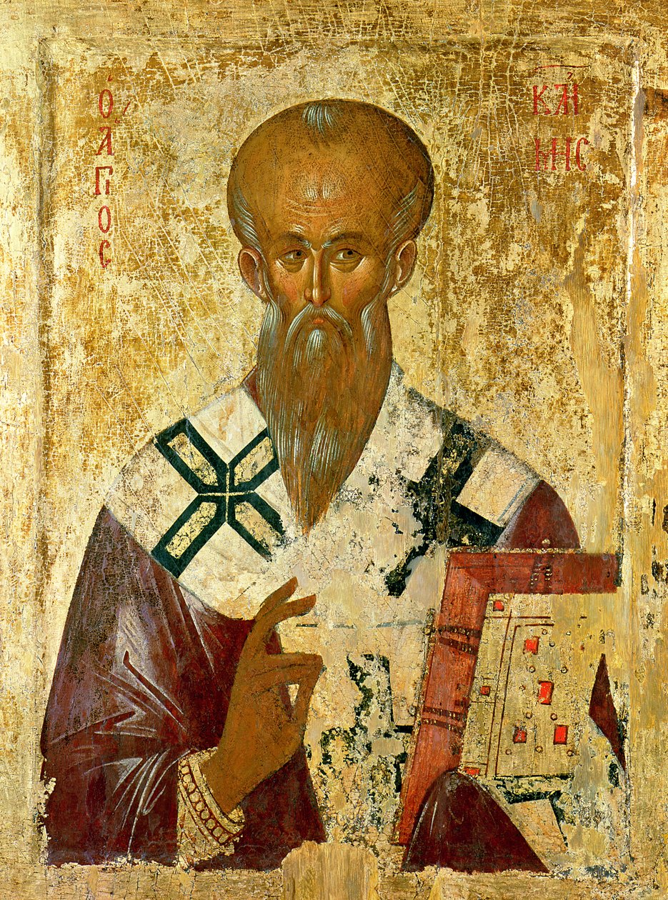 St. Clement, 1300-1400-tallet (tempera på panel) av Byzantine