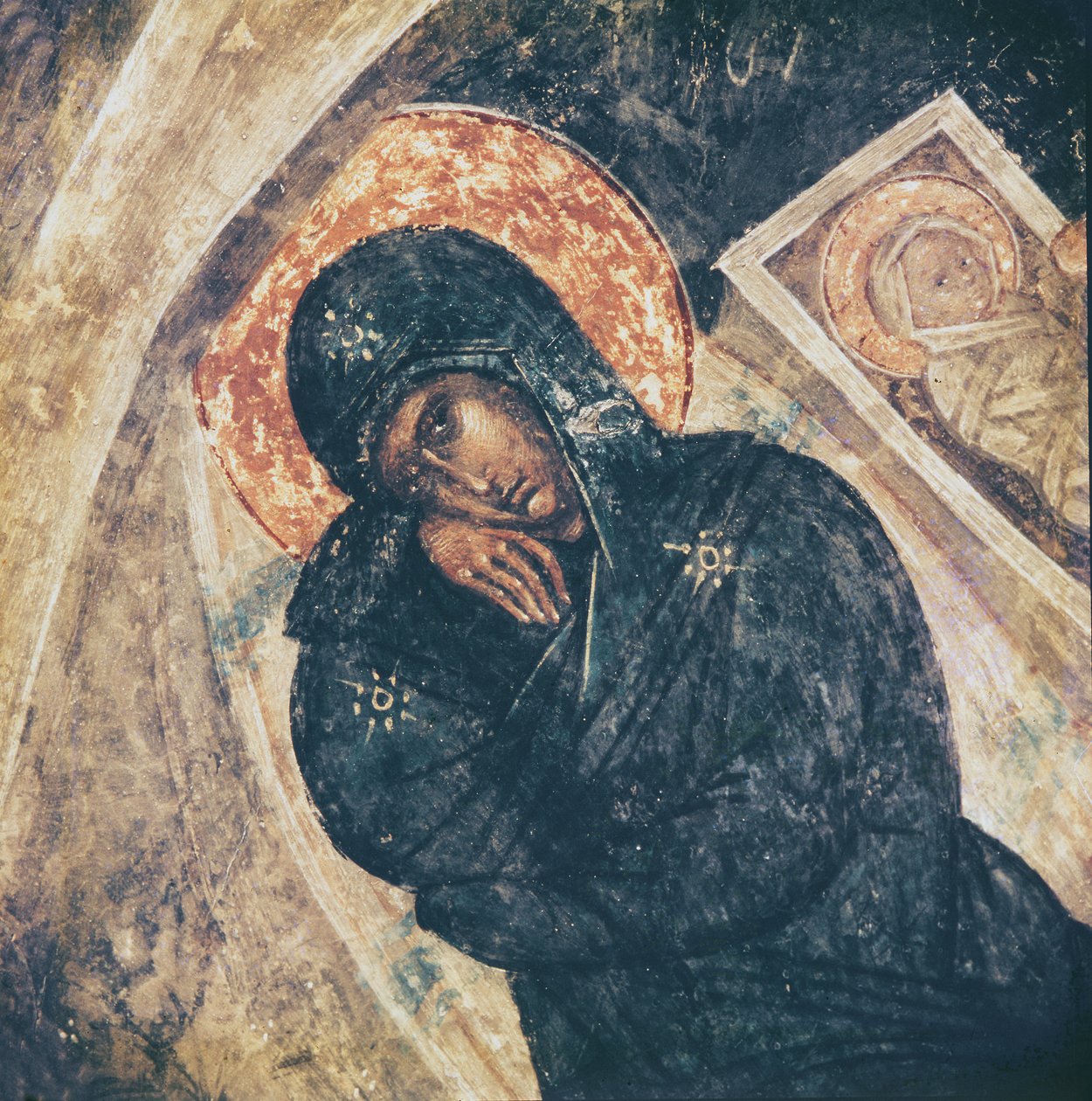 Fødselen, detalj av jomfruen av Byzantine